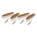Row Boat 4-Pack - Assembled -- White, Tan, HO, Walthers SceneMaster 4163