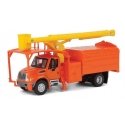 International(R) 4300 2-Axle Truck with Tree Trimmer Body - Assembled -- Orange Cab and Bod, HO, Walthers SceneMaster 11744