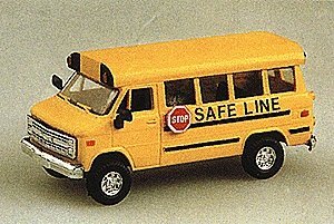 Chevrolet School Bus -- Safe Line (yellow, black), HO, Trident Miniatures 90076