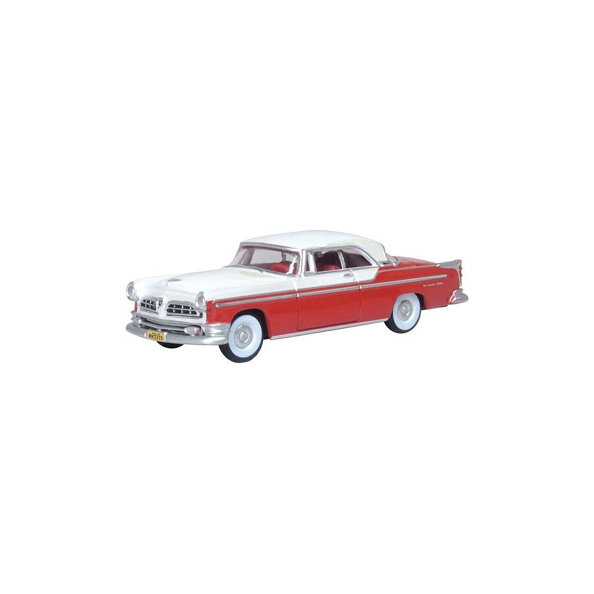 1955 Chrysler New Yorker Deluxe St. Regis - Assembled -- Tango Red, Platinum, HO, Oxford Diecast 87CNY55001