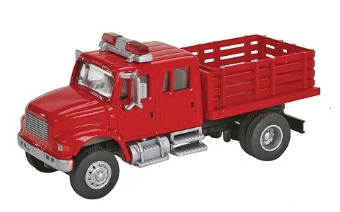 International(R) 4900 Fire Department Utility Truck - Assembled -- Red, HO, Walthers SceneMaster 11892