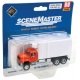 International(R) 4900 Dual-Axle Refrigerated Van - Assembled -- Orange Cab, White Body, HO, Walthers SceneMaster 11393