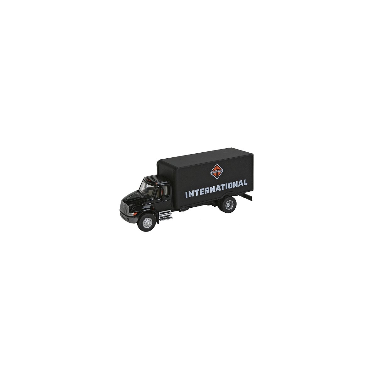 International(R) 4900 Single-Axle Box Van - Assembled -- International (black), HO, Walthers SceneMaster 11292
