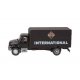 International(R) 4900 Single-Axle Box Van - Assembled -- International (black), HO, Walthers SceneMaster 11292