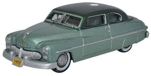 1949 Mercury Eight Coupe - Assembled -- Adelia Green, Mogul Green, HO, Oxford Diecast 87ME49001