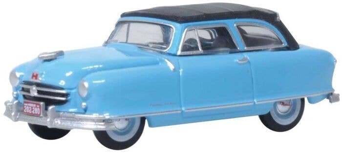 1950 Nash Rambler Custom Landau Convertible - Assembled -- Top Down (Strato Blue), HO, Oxford Diecast 87NR50001