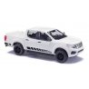 2015 Nissan Navara Crew-Cab Pickup Truck - Assembled -- White, Black, HO, Busch Gmbh & Co Kg 53712