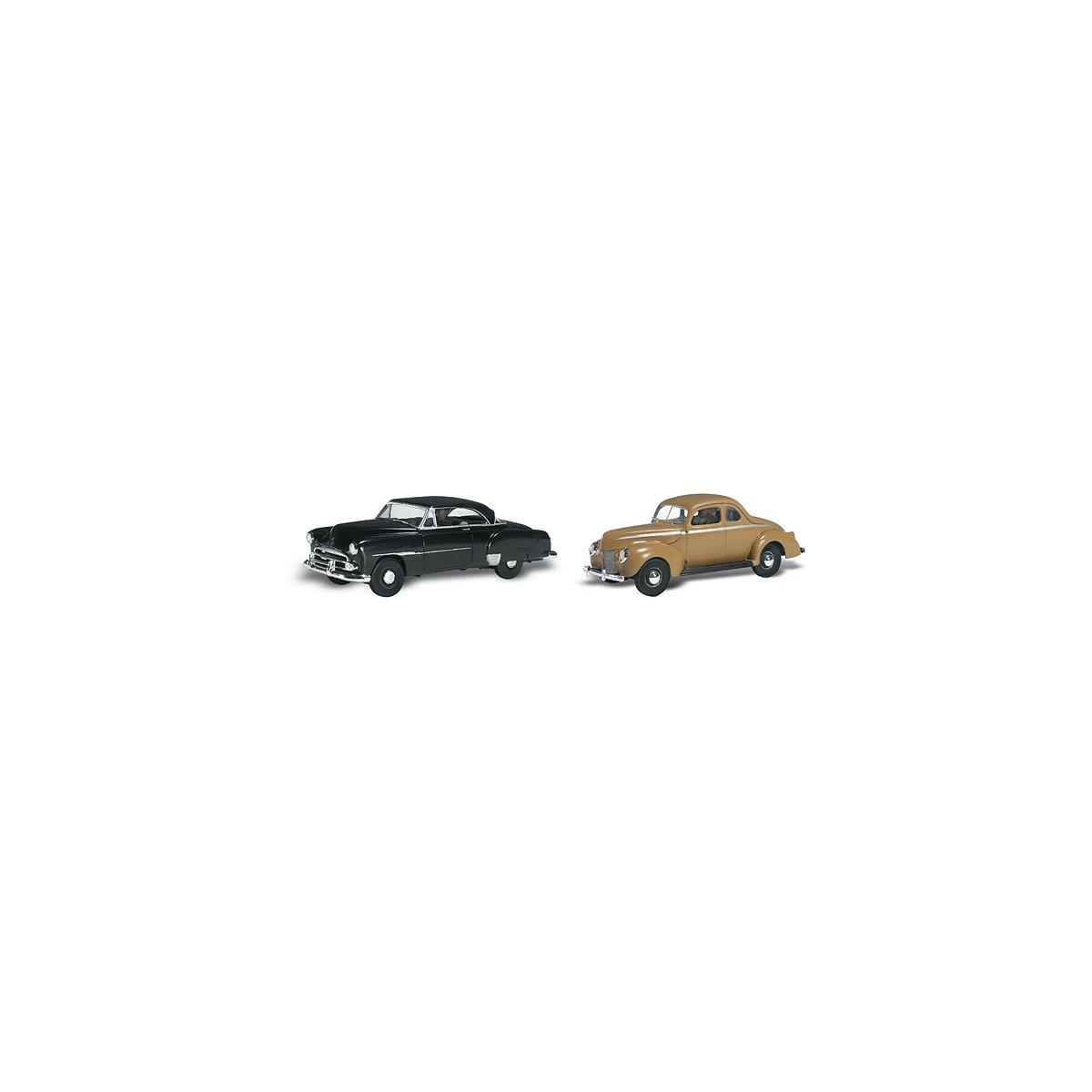 AutoScenes(R) - Assembled -- Cruisin′ Coupes pkg(2), HO, Woodland Scenics 5536
