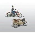 Motorcycles w/Side Cars (Cast Metal Kit), HO, Woodland Scenics 228