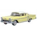 1958 Chevrolet Impala Sport Coupe - Assembled -- Colonial Cream, Snowcrest White, HO, Oxford Diecast 87CIS58002