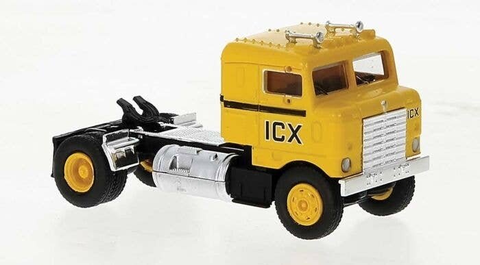 1950 Kenworth Bullnose Tractor Only - Assembled -- Illinois California Express (yellow, blac, HO, Brekina Automodelle 85953