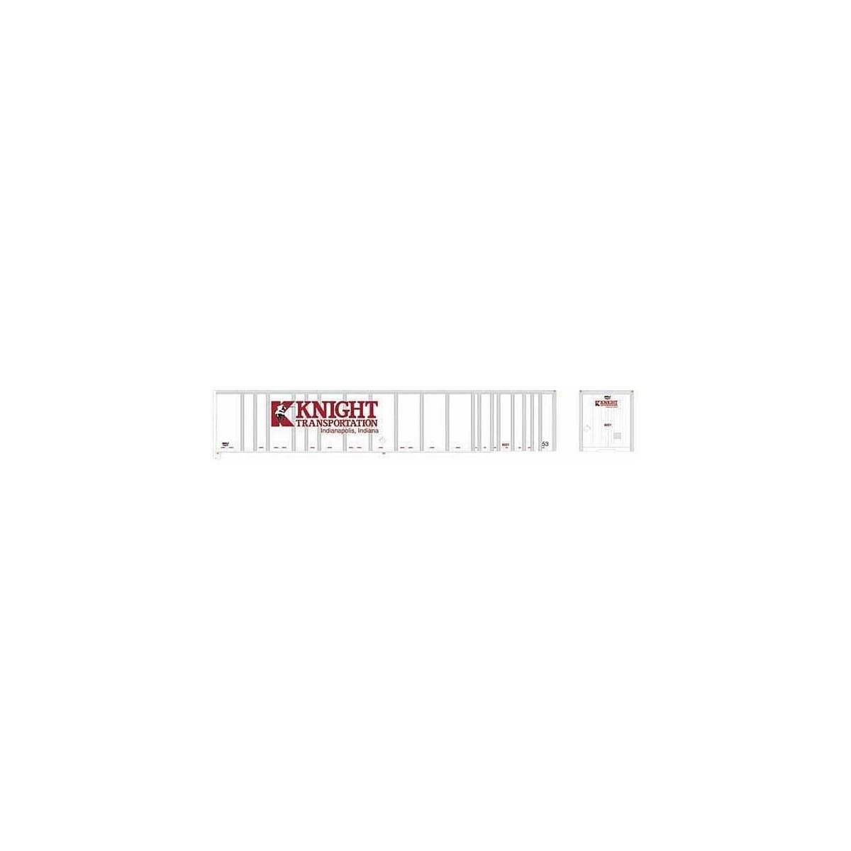 53′ Platewall Highway Trailer - Assembled -- Knight 8044 (white, red), HO, Bowser Manufacturing Co. 43293