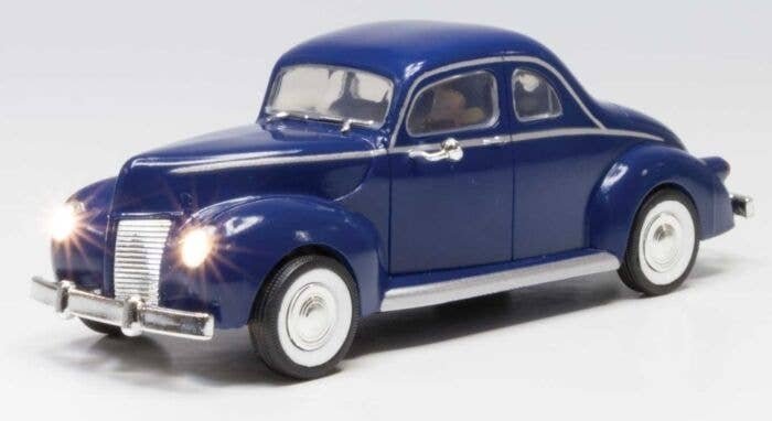 Blue Coupe - Just Plug(R) Lighted Vehicle -- Blue, O, Woodland Scenics 5978