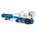 1982 Fortschritt E 514 Farm Combine Head, Trailer and Driver - Assembled -- White, Blue, Red, HO, Busch Gmbh & Co Kg 40176