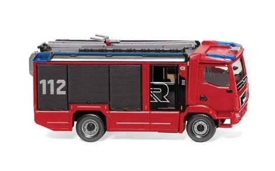 MAN TGM Euro 6 Rosenbauer AT Fire Truck - Assembled -- Fire Department (red, black, German Lettering), HO, Wiking 61299