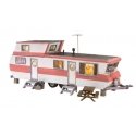 Double Decker Trailer - Built-&-Ready(R) Landmark Structures(R) -- White, Salmon - 3-1/8 x 1-15/1, N, Woodland Scenics 4951