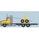 Kenworth T800 Log Truck with Trailer - Assembled -- Yellow, Black, N, Trainworx Inc 48085