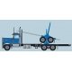 Kenworth W900 Log Truck with Trailer - Assembled -- Blue, Black, N, Trainworx Inc 49084