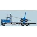 Kenworth W900 Log Truck with Trailer - Assembled -- Blue, Black, N, Trainworx Inc 49084