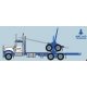 3-Axle Log Truck with Trailer - Assembled -- Gene Whittaker 2 (Dark Blue, white), N, Trainworx Inc 59002
