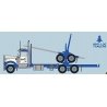 3-Axle Log Truck with Trailer - Assembled -- Gene Whittaker 2 (Dark Blue, white), N, Trainworx Inc 59002