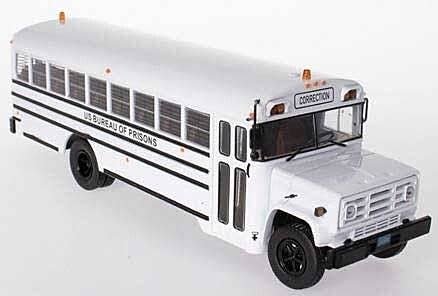 GMC Bus - Assembled -- U.S. Bureau of Prisons (white, black), 1/43, William Tell International Inc HB076