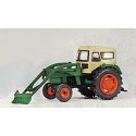 Farm Machinery Deutz Tractor D6206 Kit -- With Enclosed Cab, Snow Plow, HO, Preiser Kg 17924