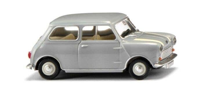 1959-1967 Morris Mini-Minor Austin 7 - Assembled -- Silver-Gray, HO, Wiking 22606