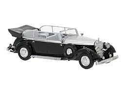 1938 Mercedes-Benz 770K Limousine Convertible - Assembled -- Top Down (Erik Charell, black, , HO, Brekina Automodelle 21059