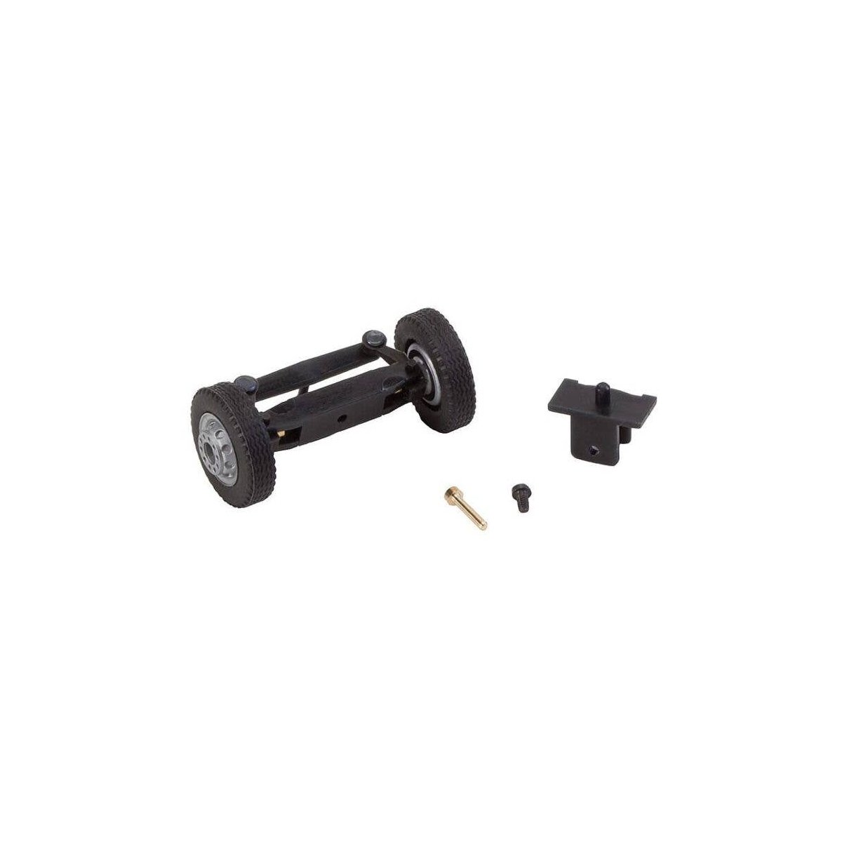 Front Axle Steering Mechanism w/Wheels - Assembled - Car System -- Fits Trucks & Buses (Less Magnet, HO, Faller Gmbh 163002