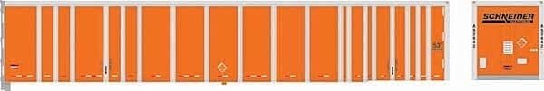 53′ Platewall Highway Trailer - Assembled -- Schneider 93892 (orange, black), HO, Bowser Manufacturing Co. 43297
