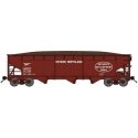 70-Ton Offset-Side 3-Bay Hopper w/Load - Ready to Run -- Ontario Northland 140118 (Boxcar Red, Oval Logo), N, Bluford Shops 7410