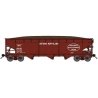 70-Ton Offset-Side 3-Bay Hopper w/Load - Ready to Run -- Ontario Northland 140118 (Boxcar Red, Oval Logo)