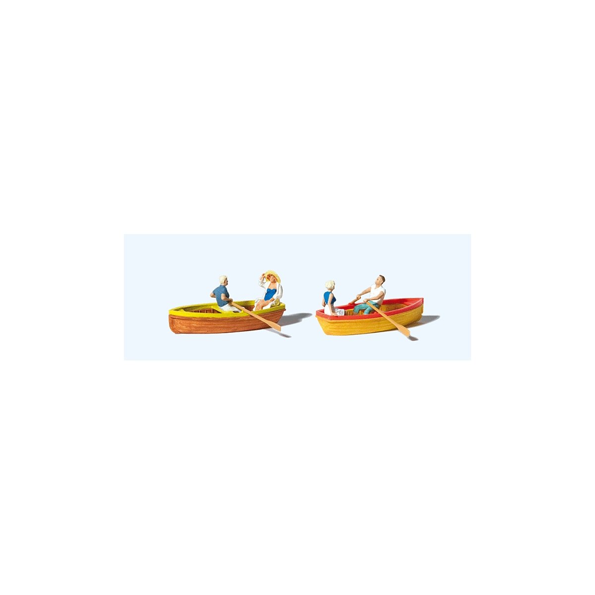 Rowboats w/Figures, HO, Preiser Kg 10686