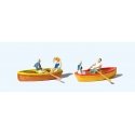 Rowboats w/Figures, HO, Preiser Kg 10686