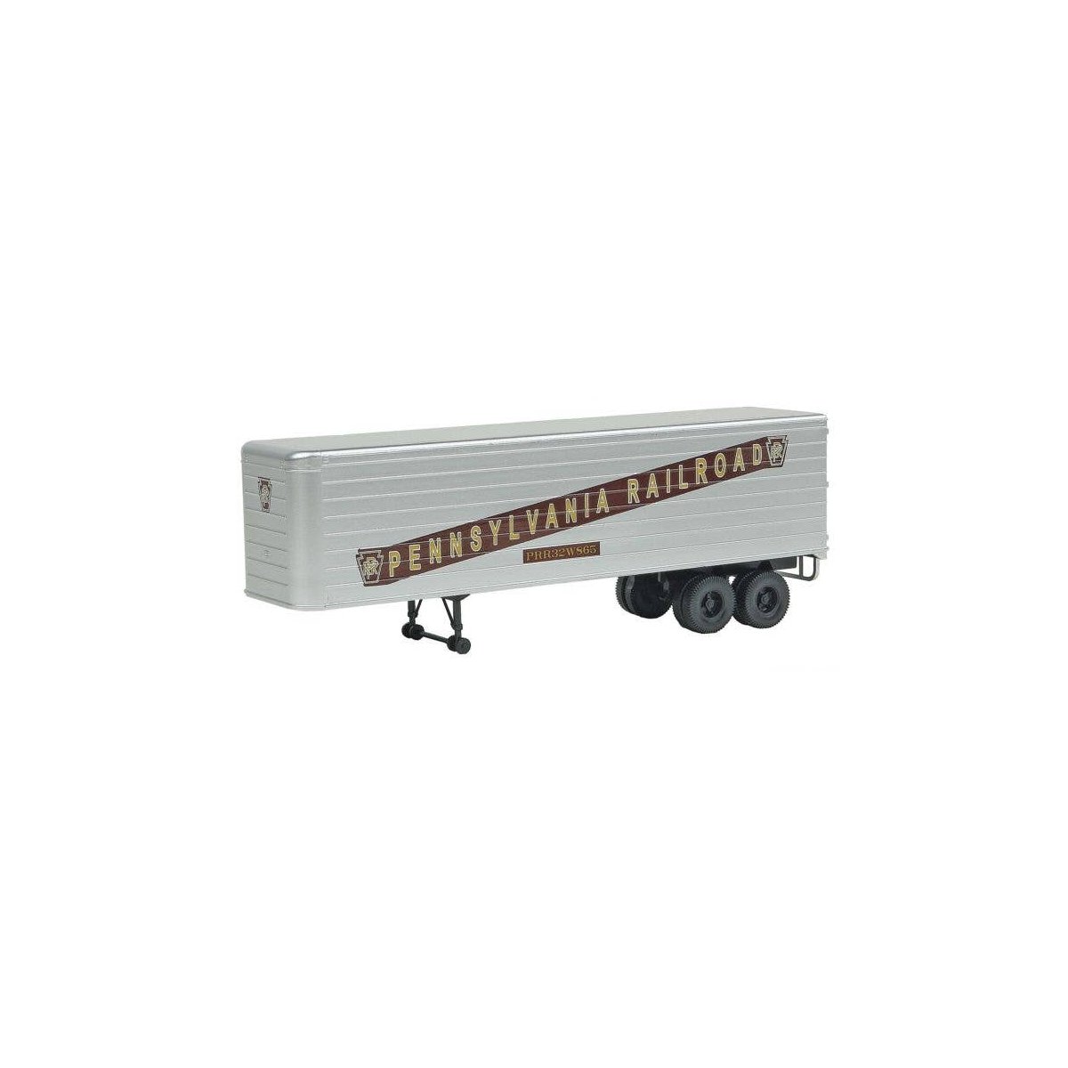 35′ Fluted-Side Trailer 2-Pack - Assembled -- Pennsylvania Railroad (silver, Tuscan), HO, Walthers SceneMaster 2405