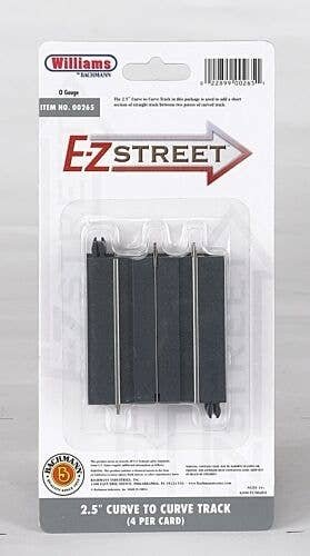 E-Z Street Track for Operating Vehicles & Trolleys -- 2-1/2′ 6.2cm Curve-to-Curve Connector Tr, O, Bachmann Industries 265