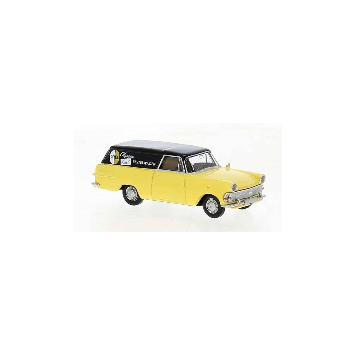 1960 Opel P2 Delivery Station Wagon - Assembled -- Opel Snel-Bestelwagen (yellow, black, Ger, HO, Brekina Automodelle 20072