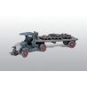 American Trucks - Early Diamond T (Cast Metal Kit) -- Semi Tracor with Flatbed Trailer, HO, Woodland Scenics 244