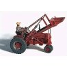 Farm Machinery (Unpainted Metal Kit) -- 1953 Red Farm Tractor with Front Loader (Includes Farmer Figure), HO, GHQ 60005