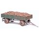 1958 Low-Sided Farm Trailer - Assembled -- With Manure Load (Weathered, green), HO, Busch Gmbh & Co Kg 44922