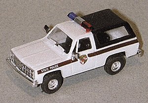 Chevrolet Blazer - Emergency - Police Vehicles -- Maryland State Police (white, Brown Stripe,, HO, Trident Miniatures 90207
