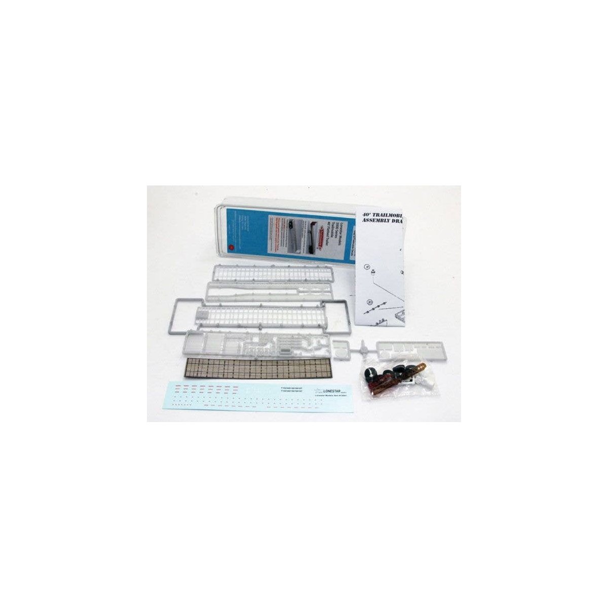 40′ Trailmobile Flatbed Trailer -- Gray, HO, Lonestar Models 5001