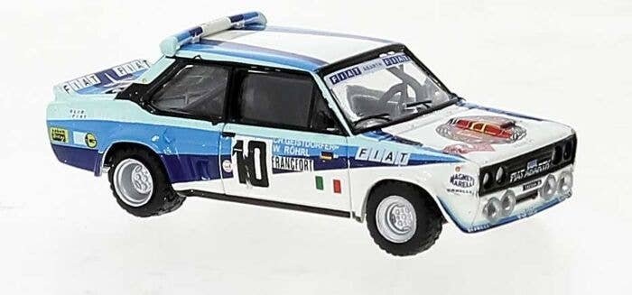 1975 Fiat 131 Abarth - Assembled -- Walter Rohrl 10, Monte Carlo-Sieger, 1980 (white, blue, , HO, Brekina Automodelle 22654