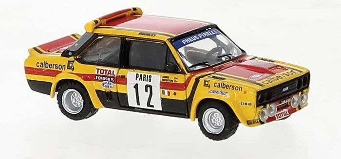 1975 Fiat 131 Abarth - Assembled -- Michele Mouton 12, Siebte in Monte Carlo, 1980 (yellow, , HO, Brekina Automodelle 22659