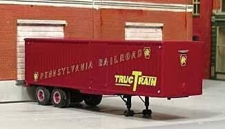 PRR 1950s 30′ Tandem-Axle Piggyback Trailer - Resin Kit -- Undecorated, HO, SYLVAN SCALE MODELS T027