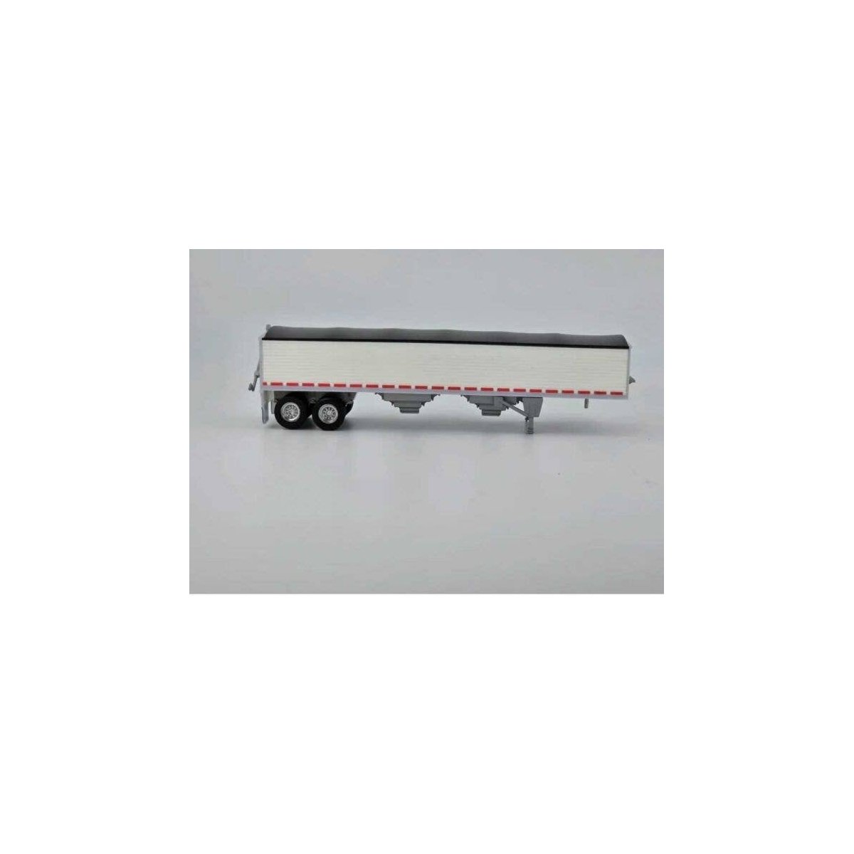 39′ Covered Grain Trailer - Assembled -- White with Black Tarp, HO, HO Logistics Replicas 469