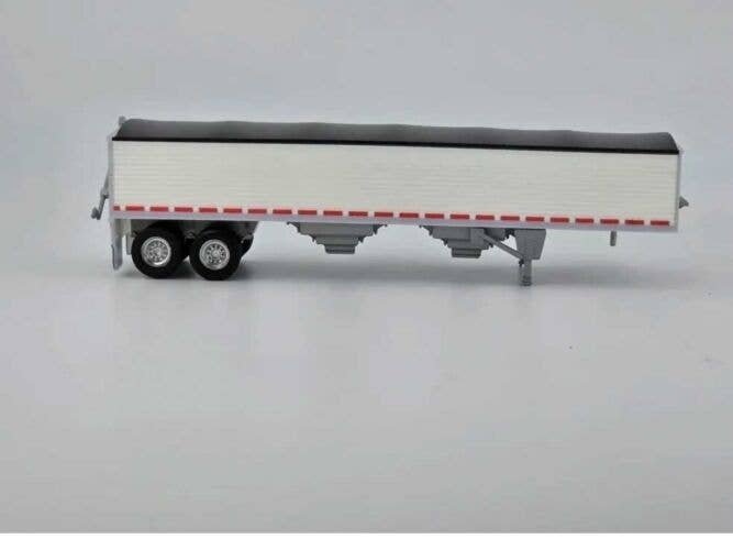 39′ Covered Grain Trailer - Assembled -- White with Black Tarp, HO, HO Logistics Replicas 469