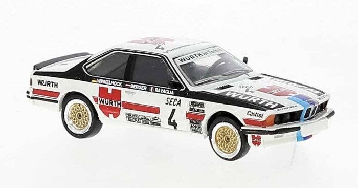 1977 BMW 635i 2-Door - Assembled -- Wurth Racing 4 (white, black, red, German Lettering), HO, Brekina Automodelle 24363