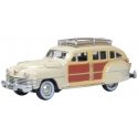 1942 Chrysler Town and Country Station Wagon - Assembled -- Catalina Tan, Brown, HO, Oxford Diecast 87CB42003
